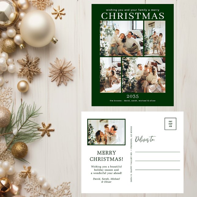Merry Christmas 5 Photo  Holiday Postcard (Creator Uploaded)