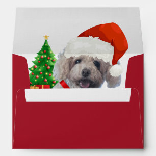 Merry Christmas 5x7 Poodle Red Envelopes