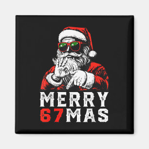 Merry Christmas 6 7 Meme Funny Santa 67 Hand Xmas  Magnet