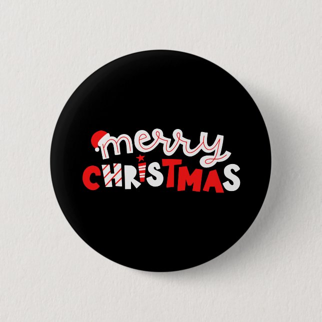 Merry Christmas 6 Cm Round Badge (Front)