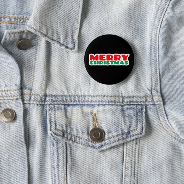 Merry Christmas 6 Cm Round Badge (In Situ)