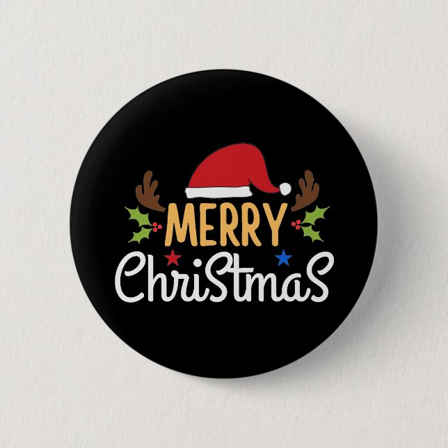 Merry Christmas 6 Cm Round Badge (Front)