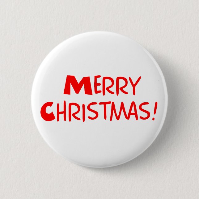 Merry Christmas 6 Cm Round Badge (Front)