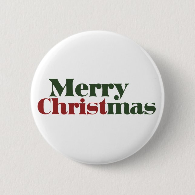 Merry Christmas 6 Cm Round Badge (Front)