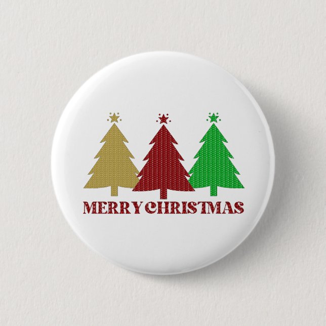 Merry Christmas 6 Cm Round Badge (Front)