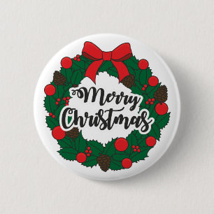 Merry christmas 6 cm round badge