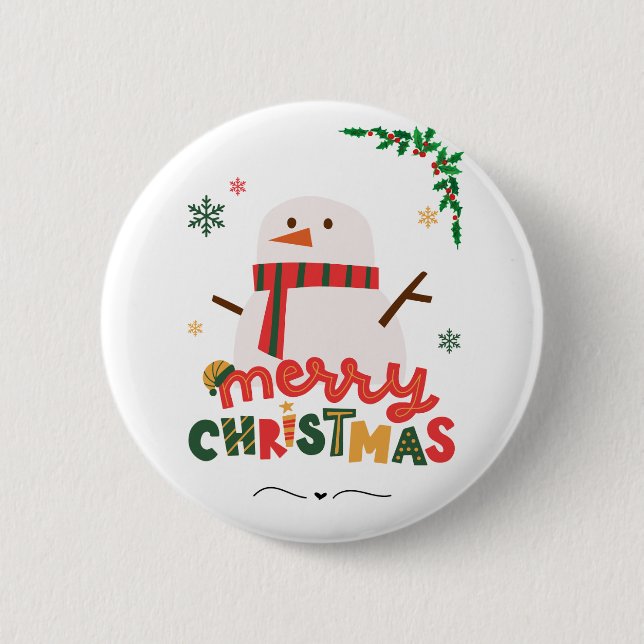Merry Christmas 6 Cm Round Badge (Front)