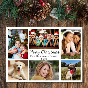 Merry Christmas 6 Photo Collage Holiday Card