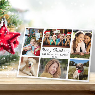 Merry Christmas 6 Photo Collage Holiday Card