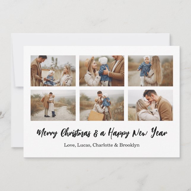 Merry Christmas 6 Photo Collage  Invitation (Front)