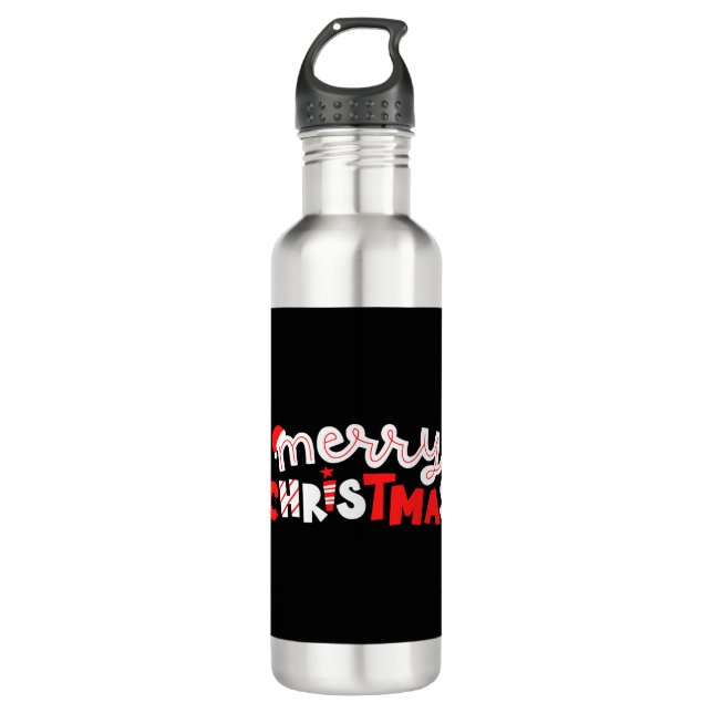 Merry Christmas 710 Ml Water Bottle (Front)