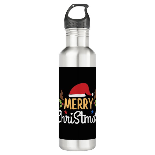 Merry Christmas 710 Ml Water Bottle (Front)