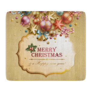 Merry Christmas 83 Glass Cutting Boards