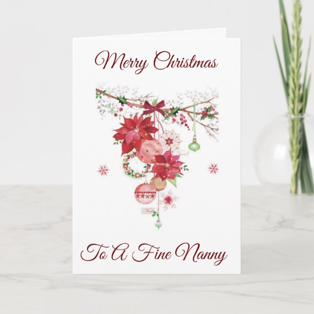 MERRY CHRISTMAS *A FINE NANNY* HOLIDAY CARD (Front)