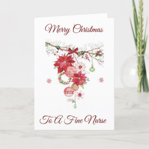 MERRY CHRISTMAS *A FINE NURSE* HOLIDAY CARD