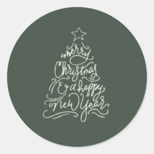 Merry Christmas & a Happy New Year Sticker