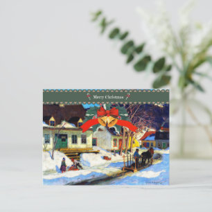 Merry Christmas, A Quebec Village Street Postcard