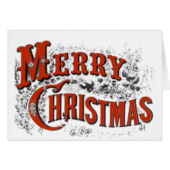 Merry Christmas, A Vintage Christmas Card (Front Horizontal)