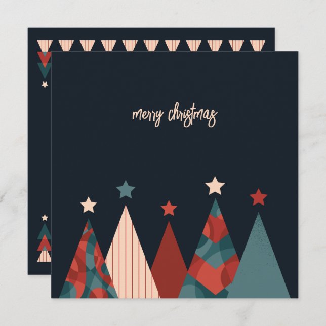Merry Christmas abstract pine xmas tree  Card (Front/Back)