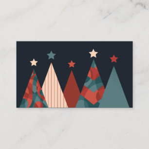 Merry Christmas abstract pine xmas tree design Business Card