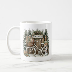 Merry Christmas add monogram Country bike Coffee Mug