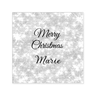 Merry Christmas add name red sparkle glitter holid Self-inking Stamp