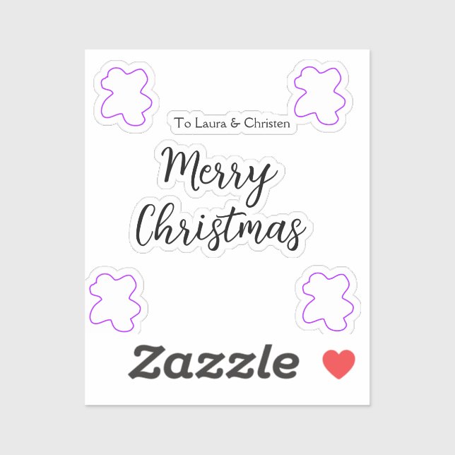 Merry Christmas add name text custom family gift (Sheet)