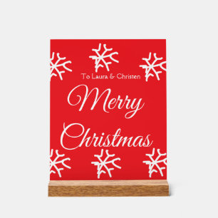 Merry Christmas add name text custom family gift Acrylic Sign