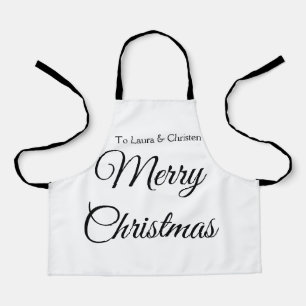 Merry Christmas add name text custom family gift Apron
