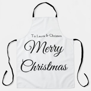 Merry Christmas add name text custom family gift Apron
