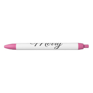 Merry Christmas add name text custom family gift Black Ink Pen
