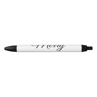 Merry Christmas add name text custom family gift Black Ink Pen