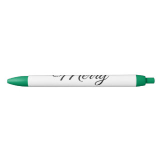 Merry Christmas add name text custom family gift Black Ink Pen