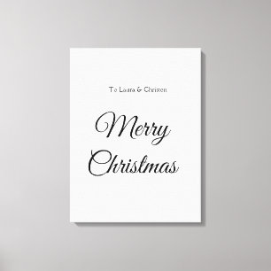 Merry Christmas add name text custom family gift Canvas Print