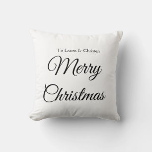 Merry Christmas add name text custom family gift Cushion