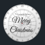 Merry Christmas add name text custom family gift Dartboard<br><div class="desc">Design</div>