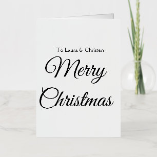 Merry Christmas add name text custom family gift Foil Holiday Card