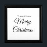 Merry Christmas add name text custom family gift Gift Box<br><div class="desc">Design</div>