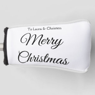 Merry Christmas add name text custom family gift Golf Head Cover