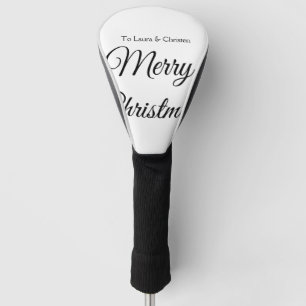 Merry Christmas add name text custom family gift Golf Head Cover
