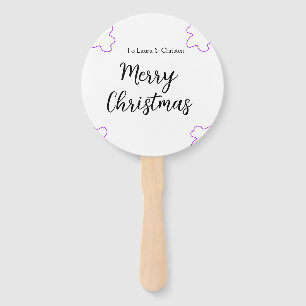 Merry Christmas add name text custom family gift Hand Fan