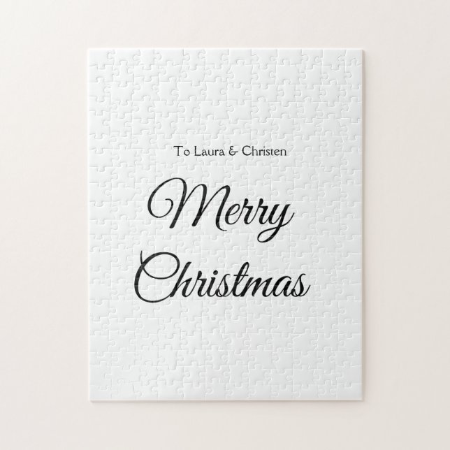 Merry Christmas add name text custom family gift Jigsaw Puzzle (Vertical)