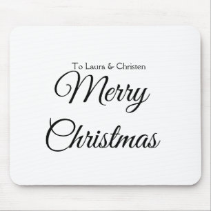 Merry Christmas add name text custom family gift Mouse Mat