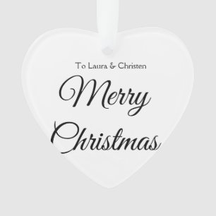 Merry Christmas add name text custom family gift Ornament