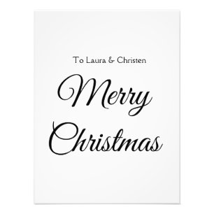 Merry Christmas add name text custom family gift Photo Print