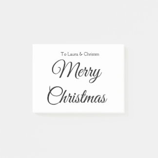 Merry Christmas add name text custom family gift Post-it Notes