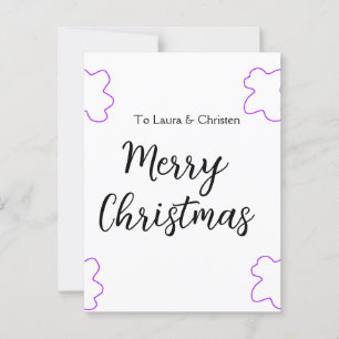 Merry Christmas add name text custom family gift Postcard