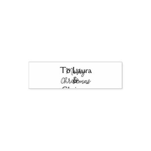 Merry Christmas add name text custom family gift Self-inking Stamp