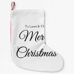 Merry Christmas add name text custom family gift Small Christmas Stocking