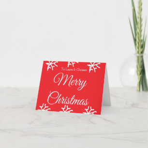Merry Christmas add name text custom family gift Thank You Card